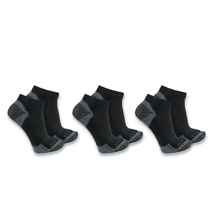 Carhartt midweight cotton blend low cut socks in black, additional product image