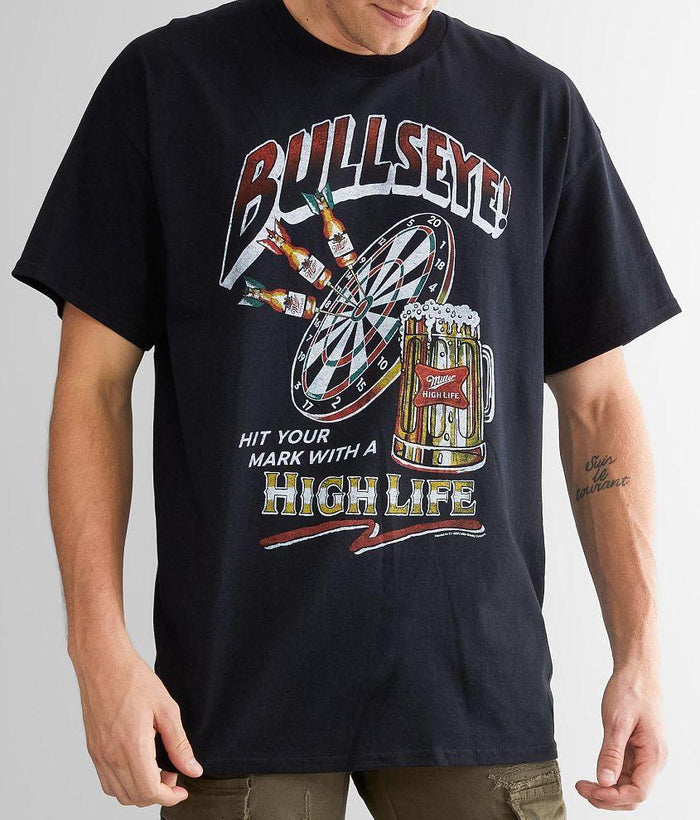 Junk Food Miller High Life Bullseye Sportsman graphic t-shirt with retro logo print
