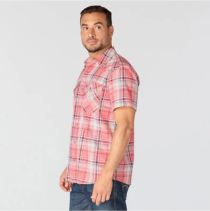 Carhartt Montana Bozeman short-sleeve plaid shirt in light amber, additional product view