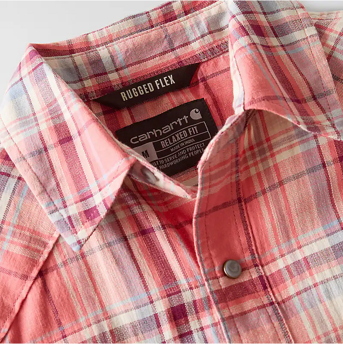 Montana Bozeman Relaxed SS Plaid Shirt- Light Amber