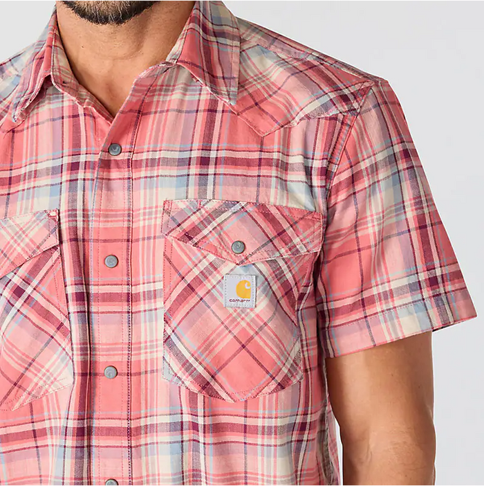 Montana Bozeman Relaxed SS Plaid Shirt- Light Amber