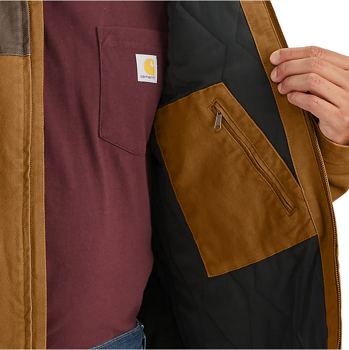Carhartt Montana duck insulated jacket in brown and coffee, further product image