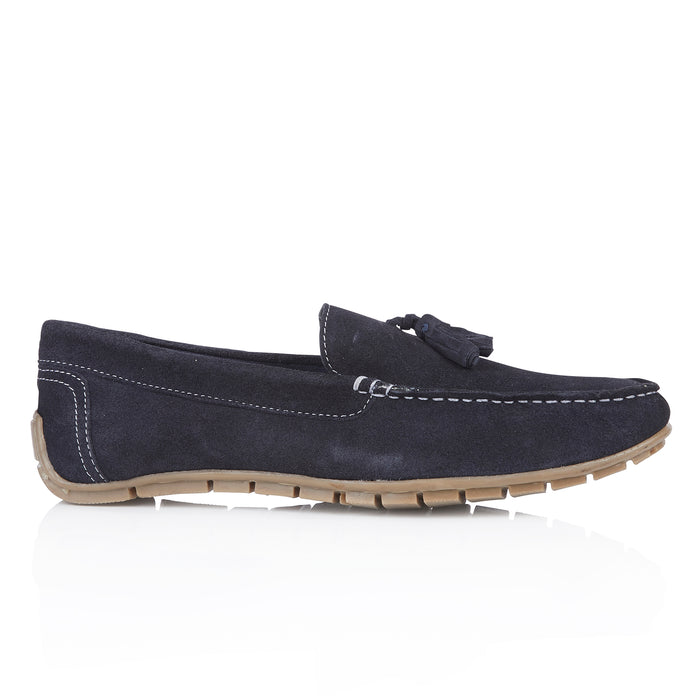 Monza Suede Leather Tassel Loafers - Blue