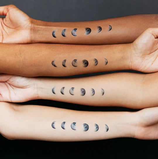 Moon Phases Tattoo Pair