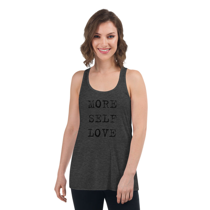 More Self Love Print Graphic Flowy Racerback Tank - Women - Bloom Seventy Seven