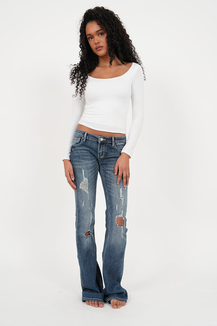 "Morgan" flared jeans dark blue tall