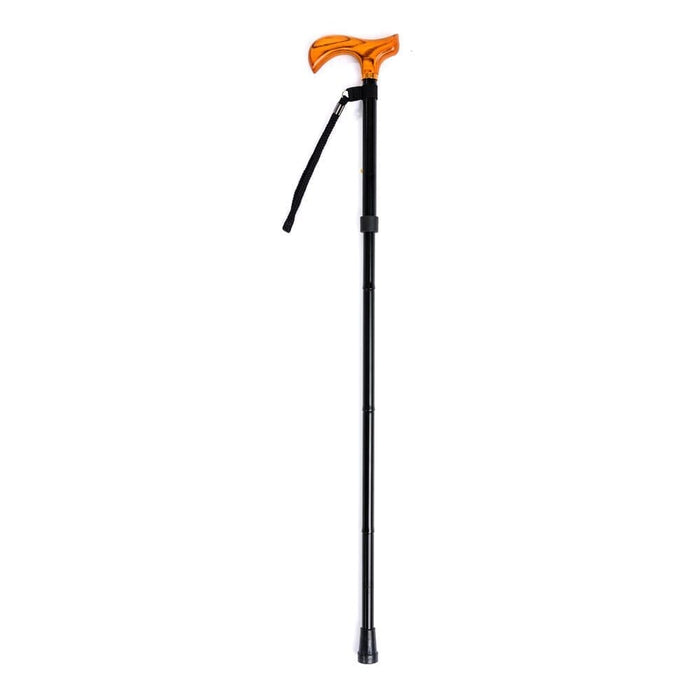 Close-up of the ferrule or base of Morris Mini Folding Walking Stick walking stick, showing the non-slip tip.
