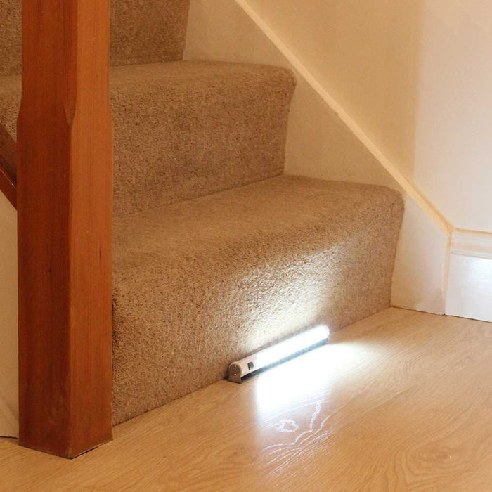 Diagram or packaging of Motion Sensor Light highlighting dimensions or features.