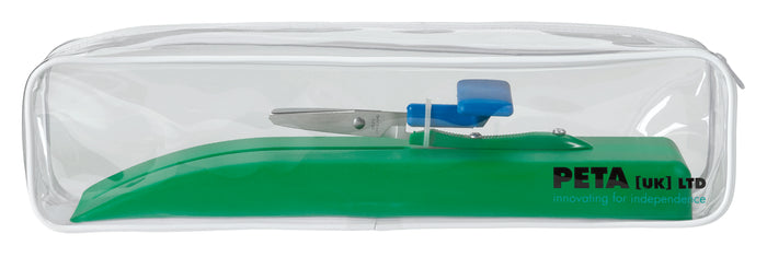 Lifestyle image of Mounted Table Top Scissors Size 45mm round ended being used in a real-life setting.