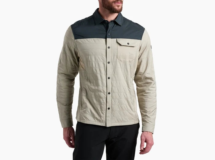 Kuhl The One men's shirt jacket in elm and onyx, front view