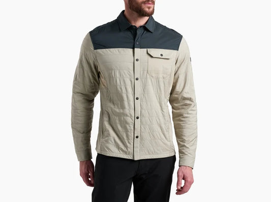 Kuhl The One men's shirt jacket in elm and onyx, front view