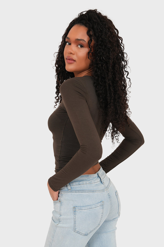 "Muse" top brown