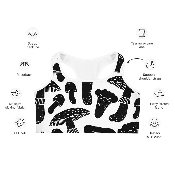 Mushrooms Sports bra - Bloom Seventy Seven