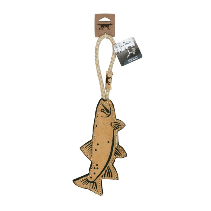 Natural Leather & Wool Trout Tug Toy 16"