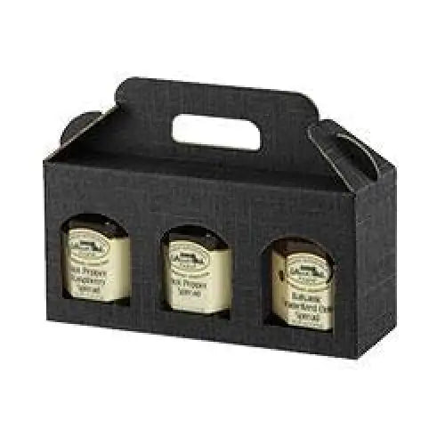 Nero Matte Black Linen Portavasetti Italian Windowed 3 Jar