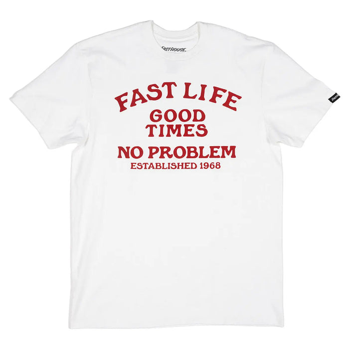 Fasthouse No Problem short-sleeve graphic t-shirt in white, available in big and tall sizes