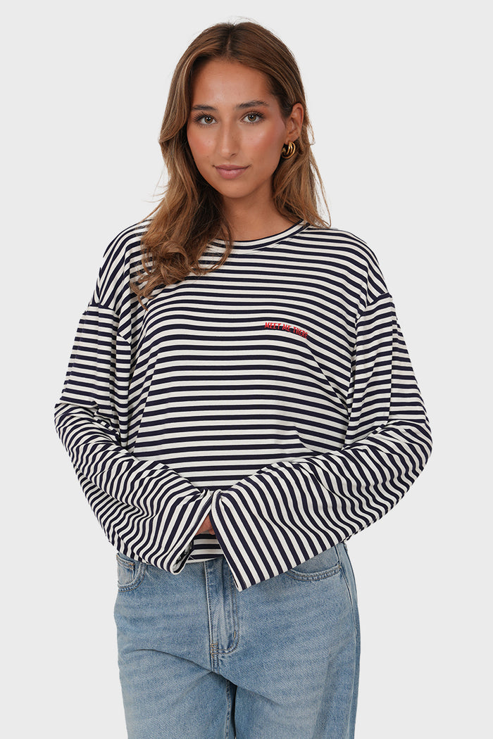 "Noa” striped sweater navy