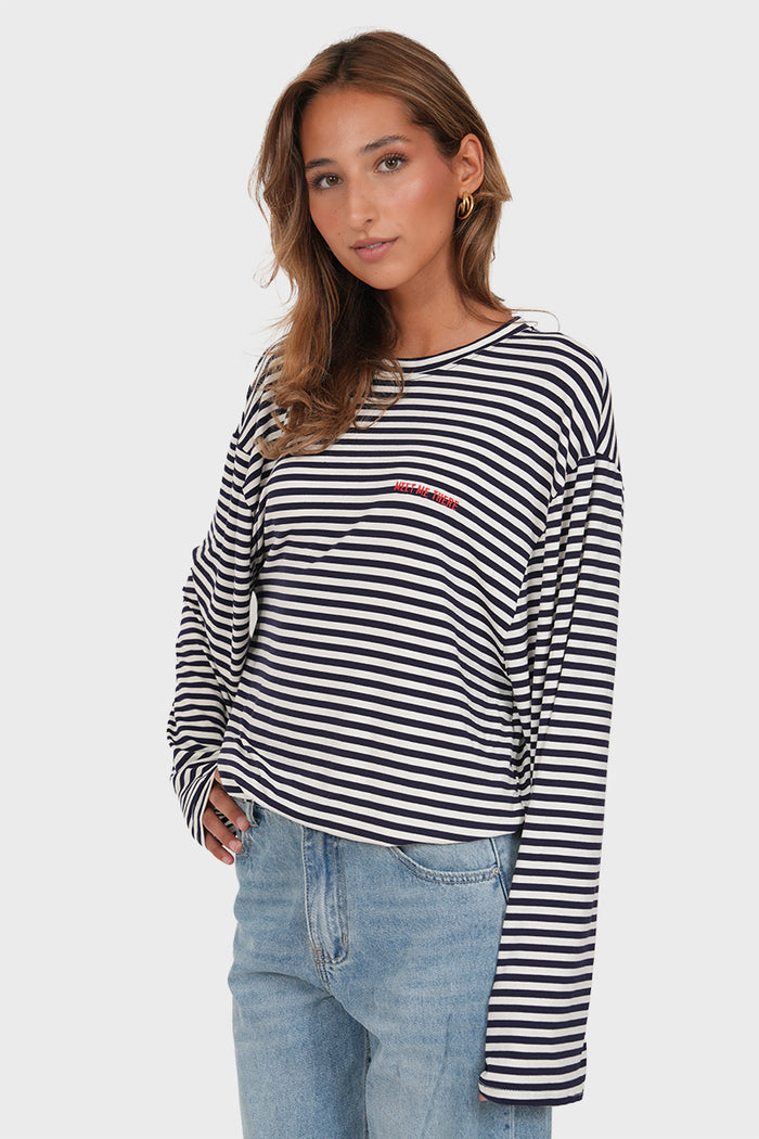 "Noa” striped sweater navy