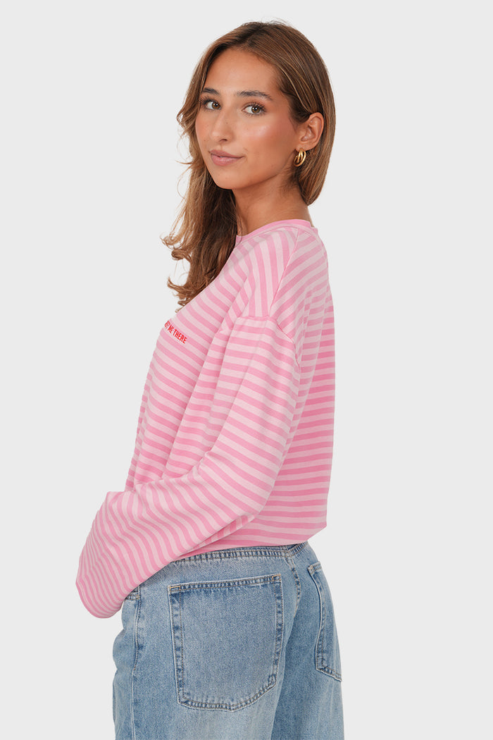 "Noa" striped sweater pink