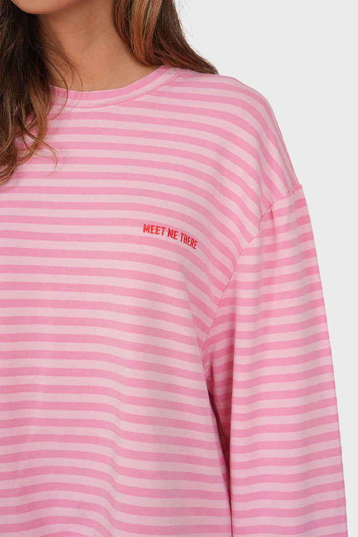 "Noa" striped sweater pink