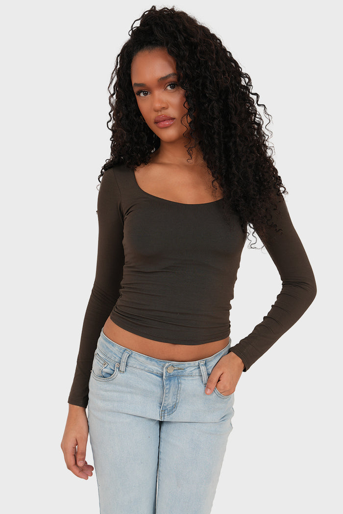 "Nola" top brown