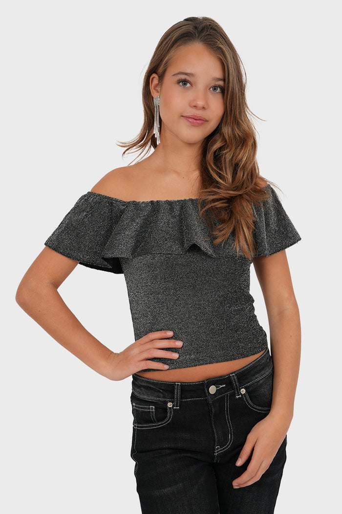 "Nora" top silver