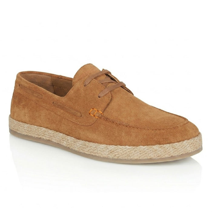 Northolt Suede Leather Lace up Boat Shoes - Tan