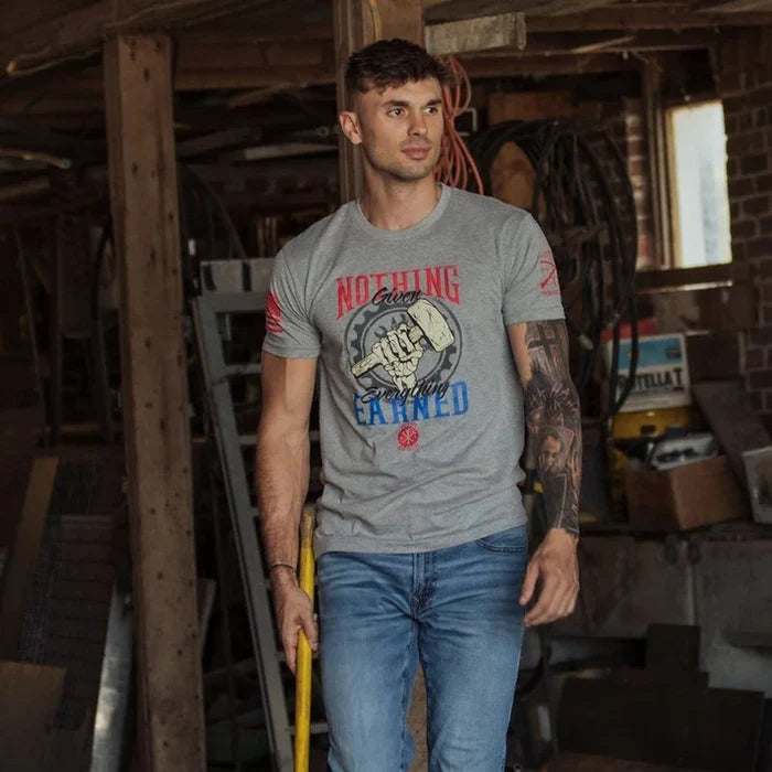 Grunt Style Nothing Given t-shirt in dark heather grey, alternate product view