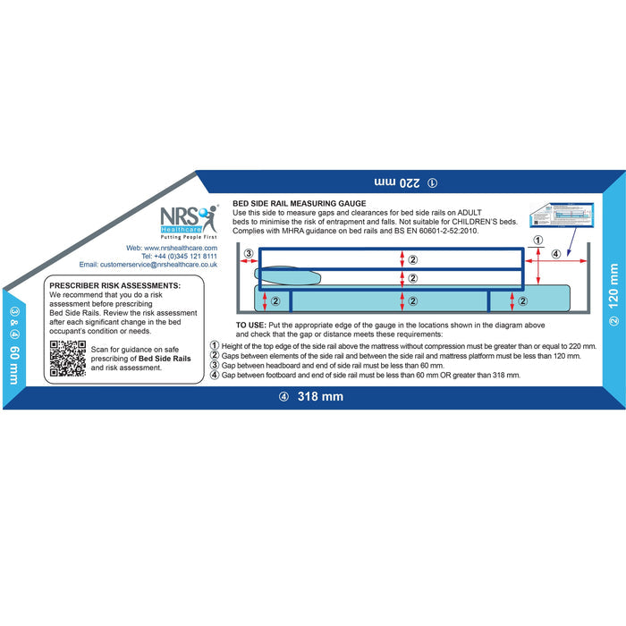 Alternative view of NRS Bed Rail Measuring Guide, showing different angle or usage.