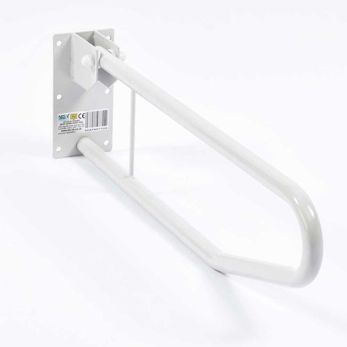 Close-up of a feature of NRS Drop Down Toilet Support Rail.