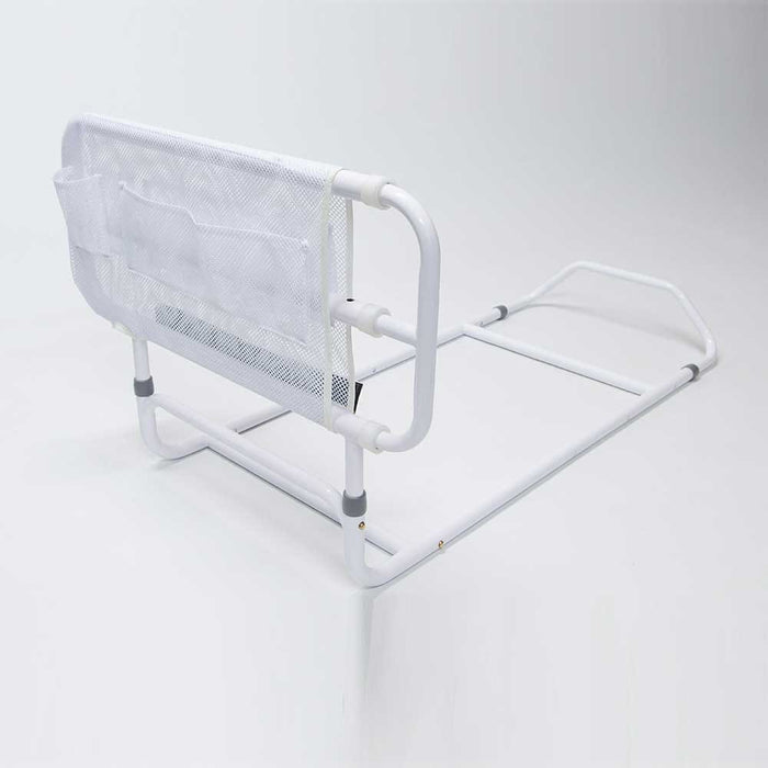 Diagram or packaging of NRS EasyFit Bedguard highlighting dimensions or features.