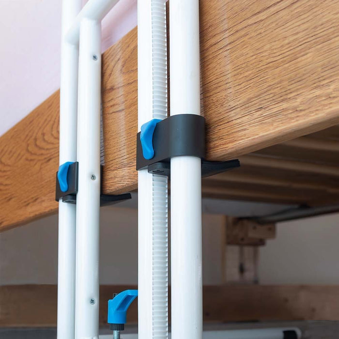 Diagram or packaging of NRS EasyFit Plus Bed Rail highlighting dimensions or features.