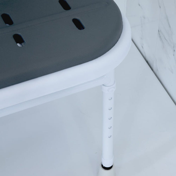 NRS Folding Shower Seat with Legs, Padded Seat, Back, and Arms