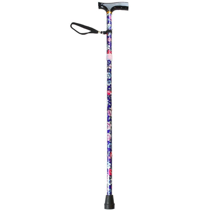 Close-up of the handle on NRS Folding Walking Stick walking stick, highlighting the ergonomic grip.