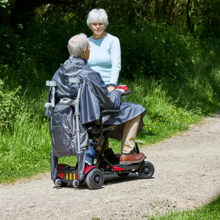 NRS Freestyle Wheelchair Crutch Bag: close-up of the non-slip rubber ferrule on the end of the crutch for stability.
