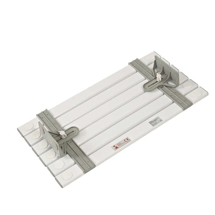 Close-up of the handle on NRS Heavy Duty Slatted Shower Board, highlighting its secure grip for safe transfers.