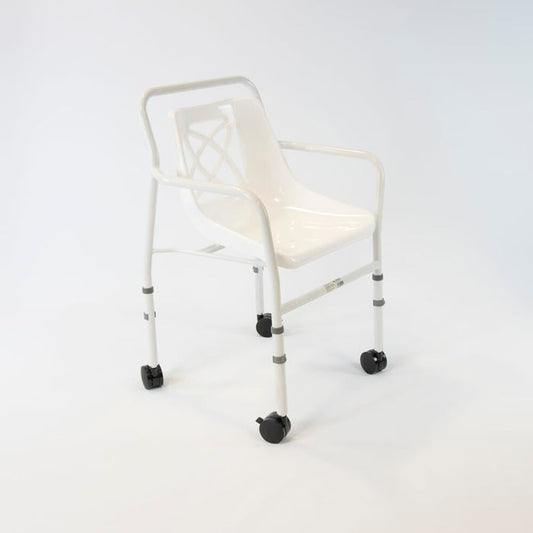 NRS Height Adjustable Economy Mobile Shower Chair