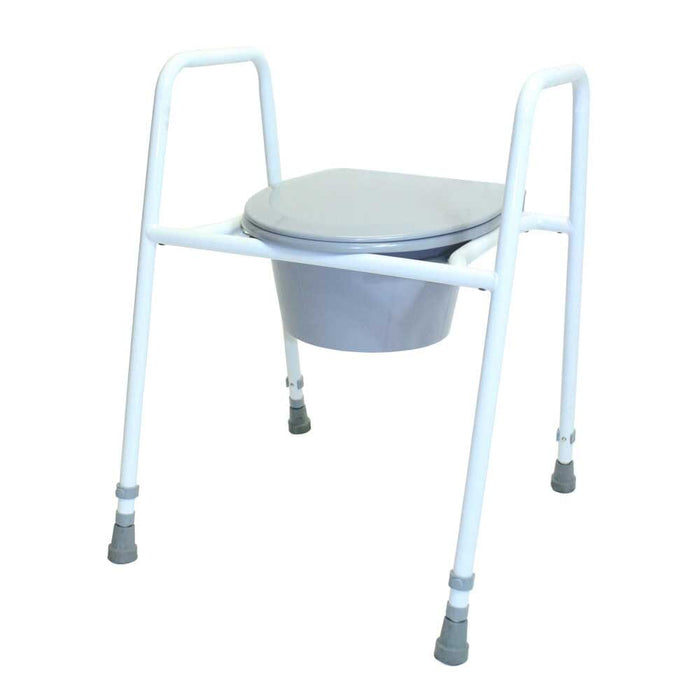 Image of NRS Height Adjustable Toilet Frame and Seat on a plain background.