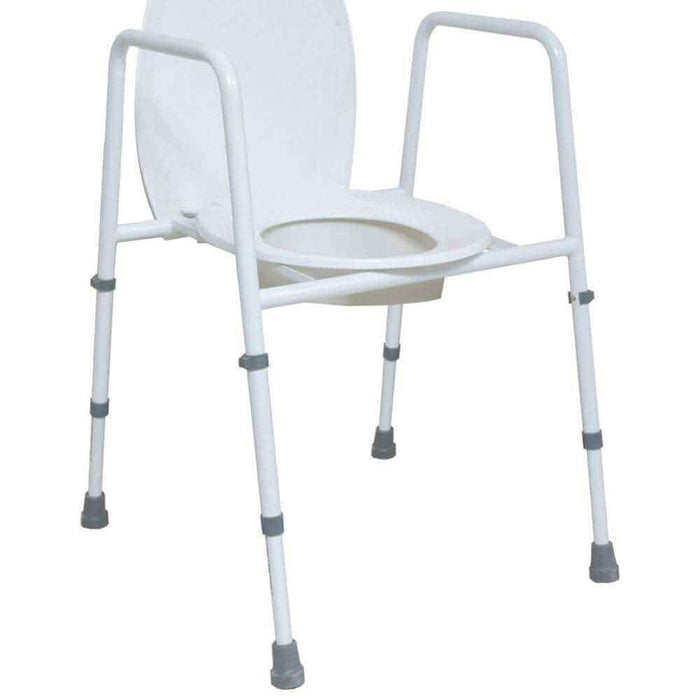 Image of NRS Height Adjustable Toilet Frame with Seat on a plain background.