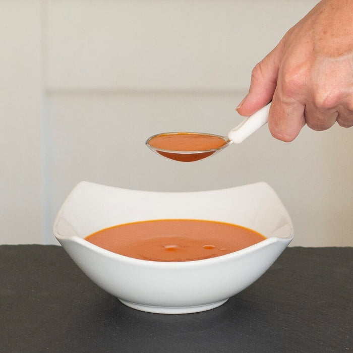 Close-up of a feature of NRS Kura Care Adult Soup Spoon.