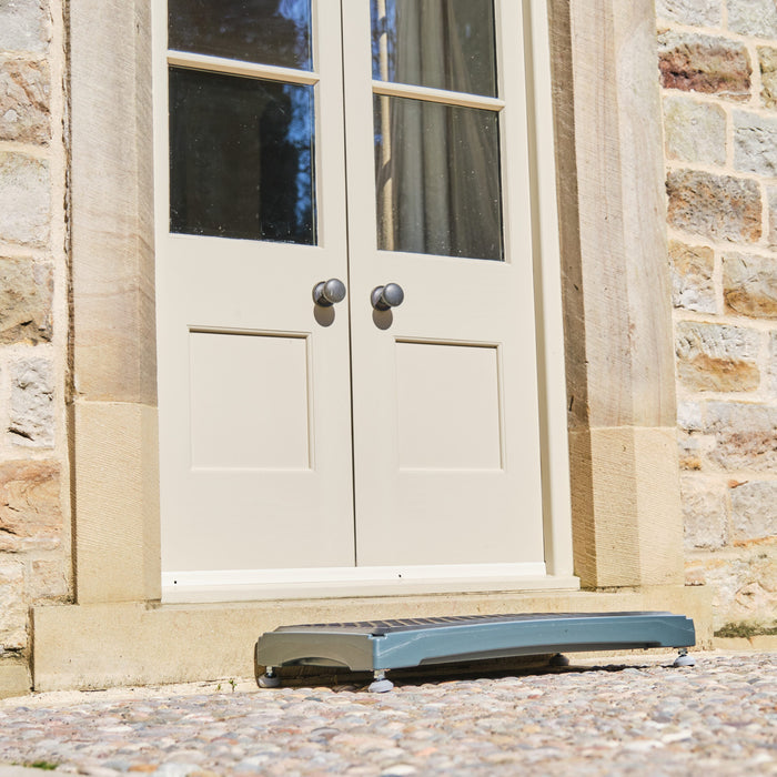 Close-up of a feature of NRS Mobility Care Outdoor Plastic Half Step.
