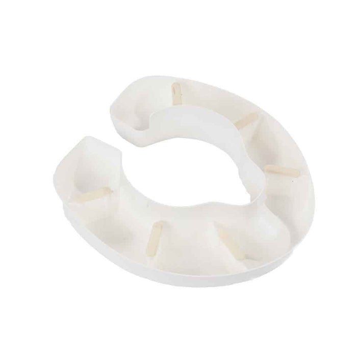 Diagram or packaging of NRS Novelle Clip On Raised Toilet Seat highlighting dimensions or features.