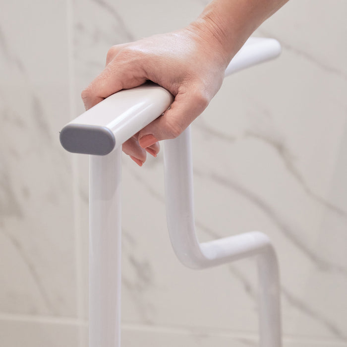 Alternative view of NRS Nuvo Open Back Toilet Frame, showing different angle or usage.
