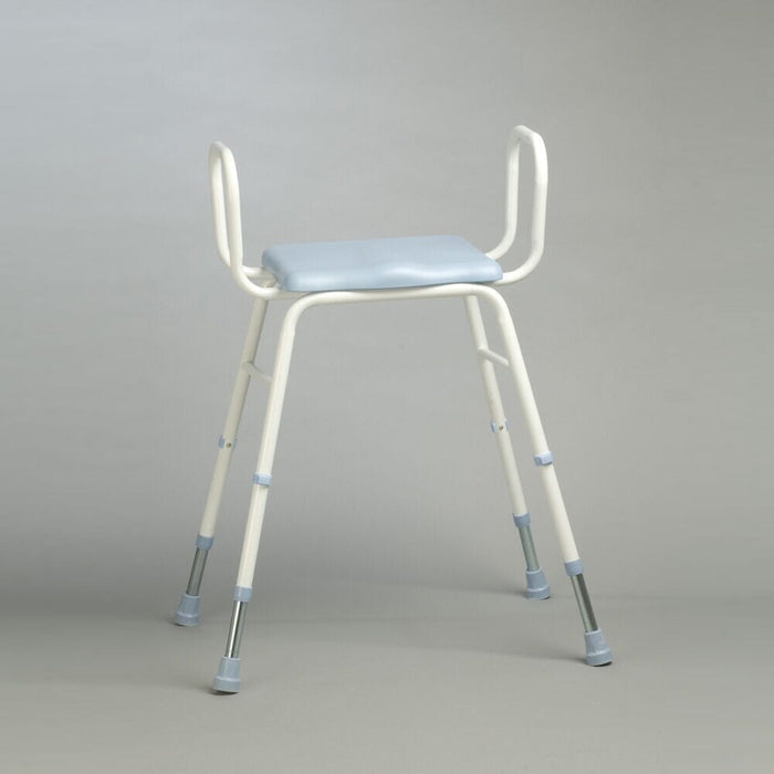 Image of NRS PU Moulded Perching Stool with Arms on a plain background.