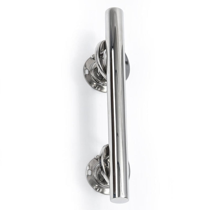Close-up of the textured or fluted grip section on NRS SPA Stainless Steel Grab Rail-Straight grab rail, highlighting the anti-slip surface.