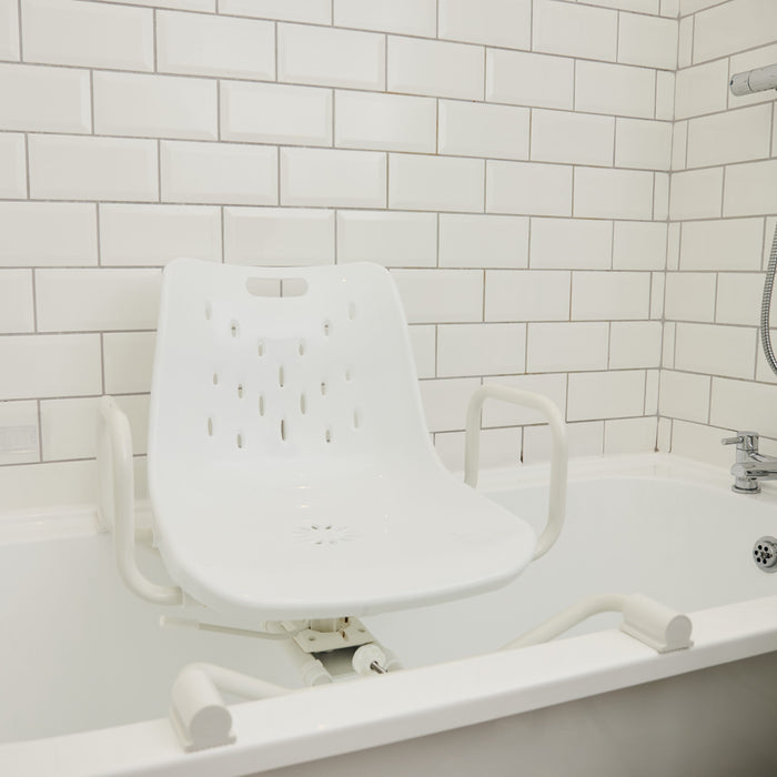 Image of NRS Width Adjustable Swivel Bath Seat on a plain background.
