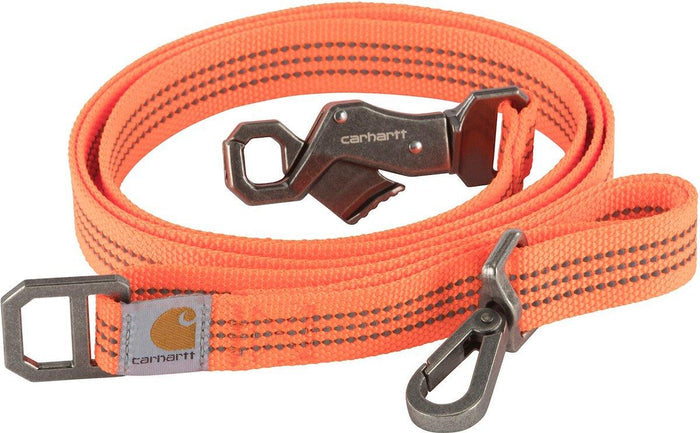 Carhartt nylon duck dog leash in orange with metal clip