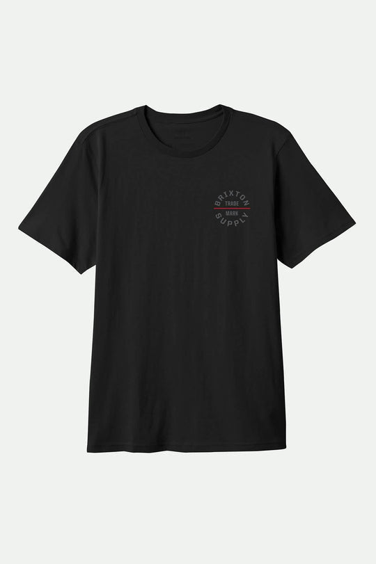 Brixton Oath V standard tee in black and charcoal, additional product image