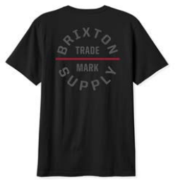 Brixton Oath V standard tee in black and charcoal, further product image