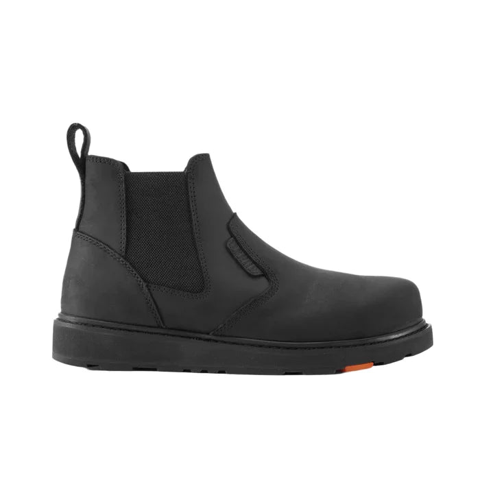 BRUNT Ohman unlined composite toe work boot in black, profile view